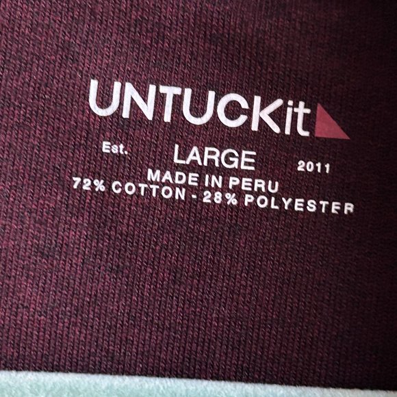 Untuckit Mens Corral 1/4 Zip Pullover Sweater Size L Bordeaux Maroon Mock Neck - Picture 5 of 11